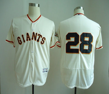 Giants 28 Buster Posey Cream Flexbase Jersey