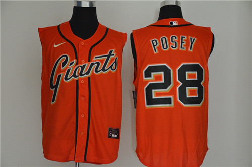 Giants 28 Buster Posey Orange Nike Cool Base Sleeveless Jersey Giants 28 Buster Posey Orange Nike Cool Base Sleeveless Jersey