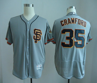 Giants 35 Brandon Crawford Gray Flexbase Jersey
