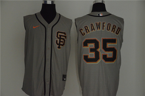 Giants 35 Brandon Crawford Gray Nike Cool Base Sleeveless Jersey Giants 35 Brandon Crawford Gray Nike Cool Base Sleeveless Jersey