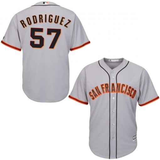 Giants 57 Derek Rodriguez Gray Youth Cool Base Jersey
