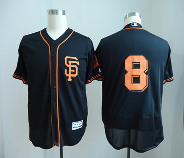 Giants 8 Hunter Pence Black Flexbase Jersey