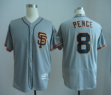 Giants 8 Hunter Pence Gray Flexbase Jersey