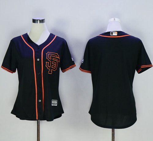 Giants Blank Black Alternate Women's Stitched MLB Jersey