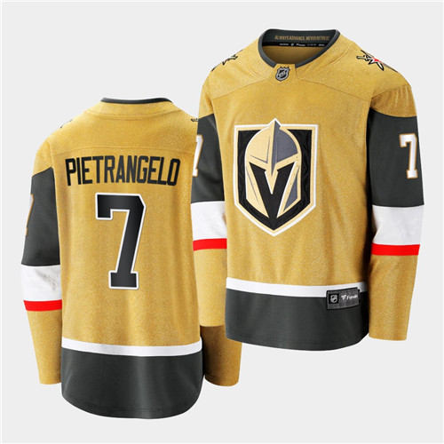 Golden Knights #7 Alex Pietrangelo 2020-21 Gold Breakaway Jersey Golden Knights #7 Alex Pietrangelo 2020-21 Gold Breakaway Jersey
