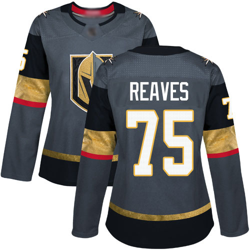Golden Knights #75 Ryan Reaves Grey Home Authentic Women's Stitched Hockey Jersey Golden Knights #75 Ryan Reaves Grey Home Authentic Women's Stitched Hockey Jersey