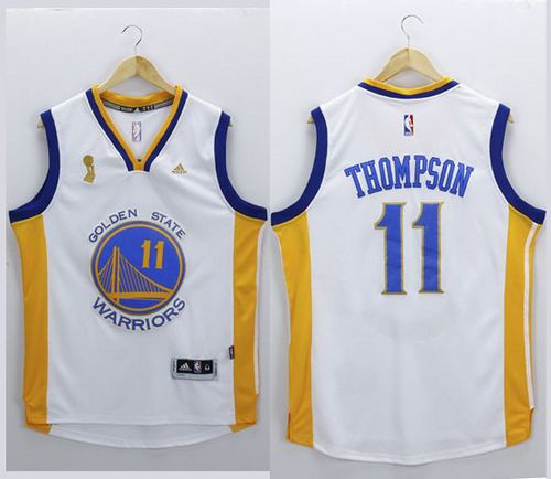 Golden State Warriors #11 Klay Thompson White New Champions Stitched NBA Jersey