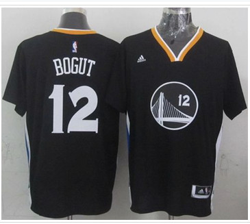 Golden State Warriors #12 Andrew Bogut Black New Alternate Stitched NBA Jersey