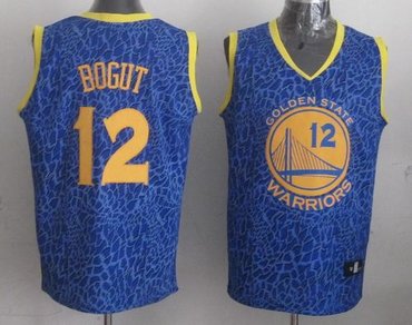 Golden State Warriors #12 Andrew Bogut Blue Crazy Light Stitched NBA Jersey
