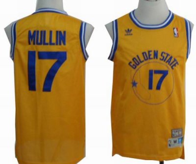 Golden State Warriors #17 Chris Mullin yellow throwback jersey