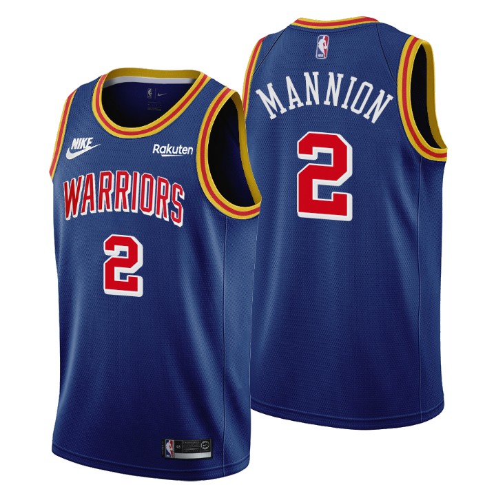 Golden State Warriors #2 Nico Mannion Men's Nike Releases Classic Edition NBA 75th Anniversary Jersey Blue