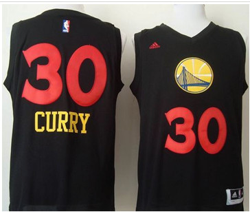 Golden State Warriors #30 Stephen Curry Black New Fashion Stitched NBA Jersey
