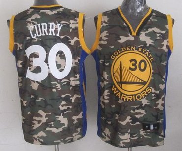 Golden State Warriors #30 Stephen Curry Camo Stitched NBA Jersey