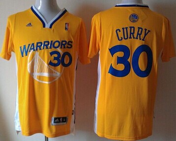 Golden State Warriors #30 Stephen Curry Gold Alternate Stitched NBA Jersey