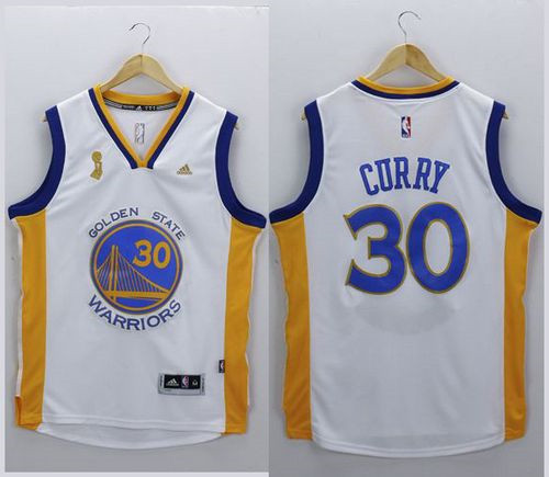 Golden State Warriors #30 Stephen Curry White New Champions Stitched NBA Jersey