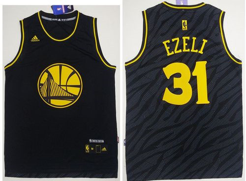 Golden State Warriors #31 Festus Ezeli Black Precious Metals Fashion Stitched NBA Jersey