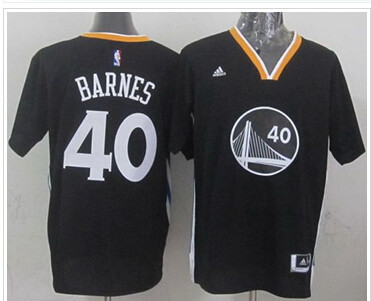 Golden State Warriors #40 Harrison Barnes Black New Alternate Stitched NBA Jersey