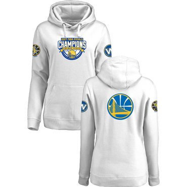 Golden State Warriors 2017 NBA Champions White Women's Pullover Hoodie3