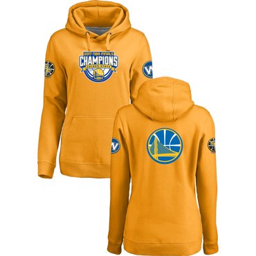 Golden State Warriors 2017 NBA Champions Yellow Women's Pullover Hoodie2
