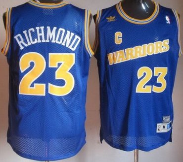 Golden State Warriors 23 Mitch Richmond Blue Soul Throwback M&N NBA Jerseys