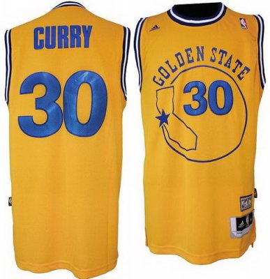 Golden State Warriors 30 Stephen Curry 1974-75 Throwback Hardwood Classics Revolution 30 Swingman Yellow NBA