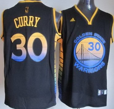 Golden State Warriors 30 Stephen Curry Black Revolution 30 Swingman NBA Jerseys