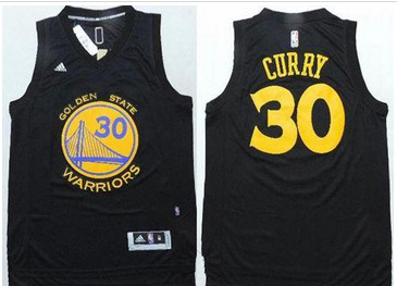 Golden State Warrlors #30 Stephen Curry Black Fashion Stitched NBA Jersey