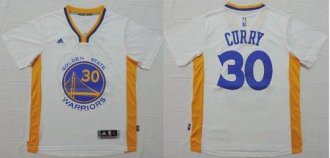 Golden State Warrlors #30 Stephen Curry White Short Sleeve Stitched NBA Jersey