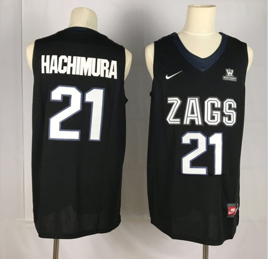 Gonzaga Bulldogs 21 Rui Hachimura Black College Basketball Jersey