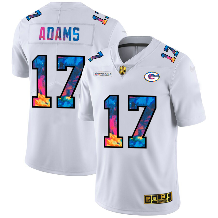 Green Bay Packers #17 Davante Adams Men's White Nike Multi-Color 2020 NFL Crucial Catch Limited NFL Jersey Green Bay Packers #17 Davante Adams Men's White Nike Multi-Color 2020 NFL Crucial Catch Limited NFL Jersey