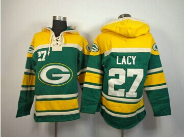 Green Bay Packers #27 Eddie Lacy Green Sawyer Hooded Sweatshirt Stitched Jersey Green Bay Packers #27 Eddie Lacy Green Sawyer Hooded Sweatshirt Stitched Jersey