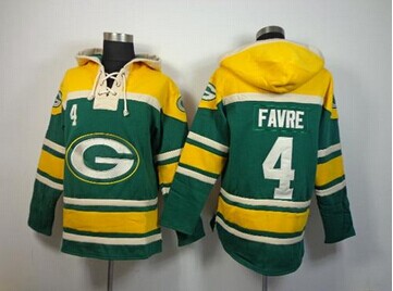 Green Bay Packers #4 Brett Favre Green Sawyer Hooded Sweatshirt NFL Hoodie Green Bay Packers #4 Brett Favre Green Sawyer Hooded Sweatshirt NFL Hoodie