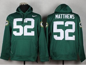 Green Bay Packers #52 Clay Matthews Green Pullover NFL Hoodie Green Bay Packers #52 Clay Matthews Green Pullover NFL Hoodie