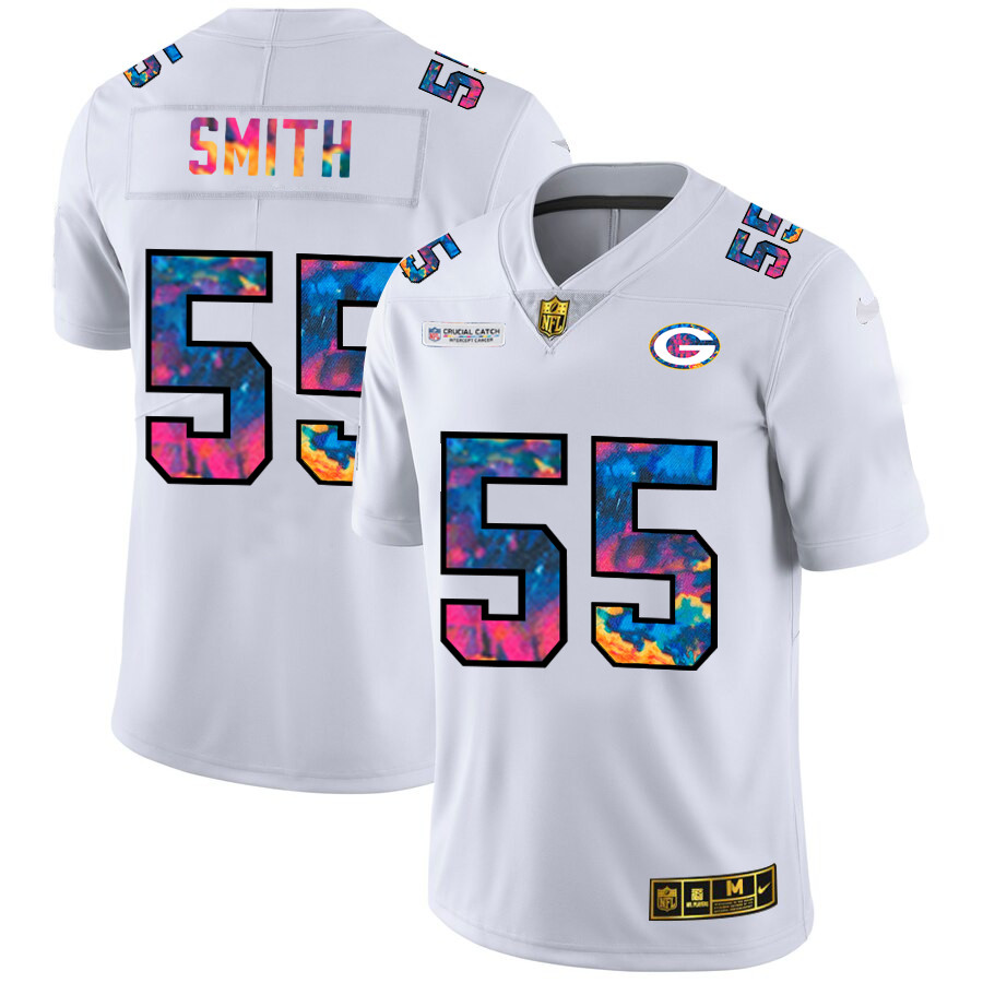 Green Bay Packers #55 Za'Darius Smith Men's White Nike Multi-Color 2020 NFL Crucial Catch Limited NFL Jersey Green Bay Packers #55 Za'Darius Smith Men's White Nike Multi-Color 2020 NFL Crucial Catch Limited NFL Jersey