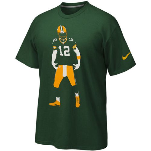 Green Bay Packers Aaron Rodgers Nike Silhouette T-Shirt Green Green Bay Packers Aaron Rodgers Nike Silhouette T-Shirt Green