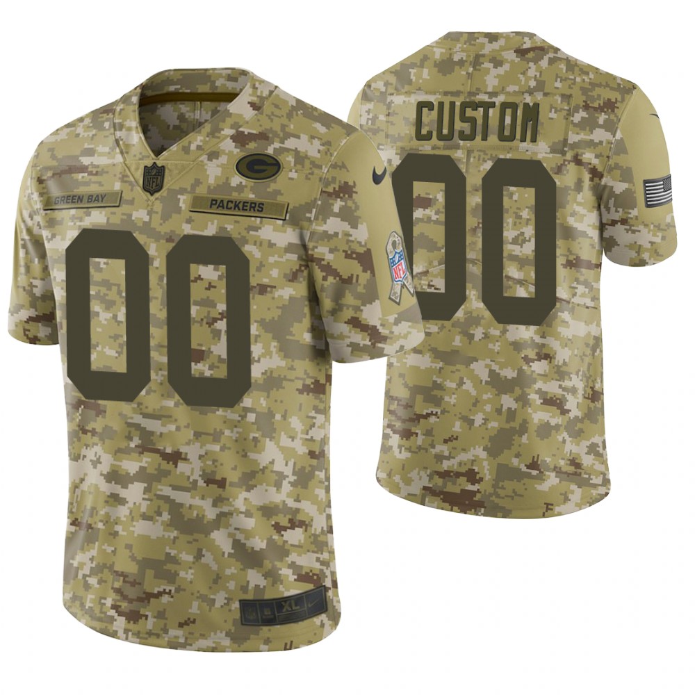 Green Bay Packers Custom Camo 2018 Salute to Service Limited Jersey