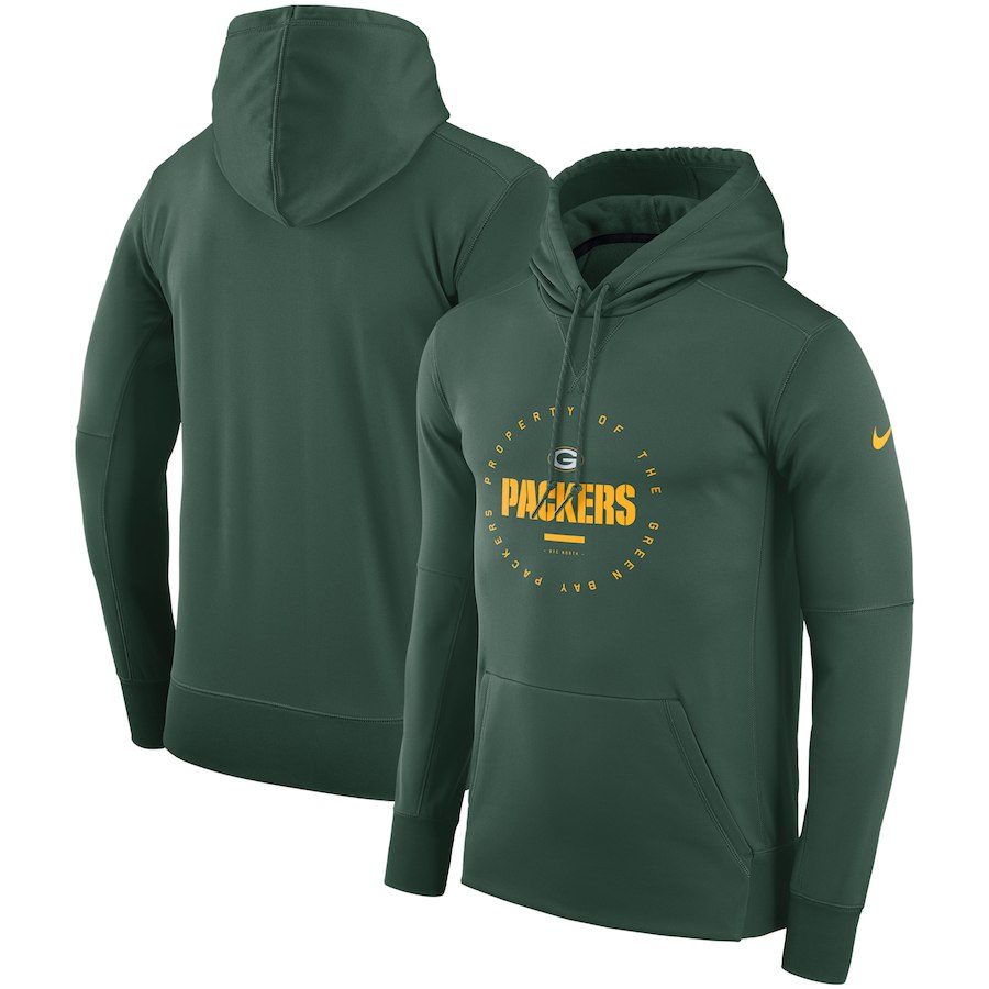 Green Bay Packers Nike Sideline Property Of Wordmark Logo Performance Pullover Hoodie Green Green Bay Packers Nike Sideline Property Of Wordmark Logo Performance Pullover Hoodie Green