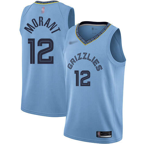 Grizzlies #12 Ja Morant Light Blue Basketball Swingman Statement Edition Jersey Grizzlies #12 Ja Morant Light Blue Basketball Swingman Statement Edition Jersey
