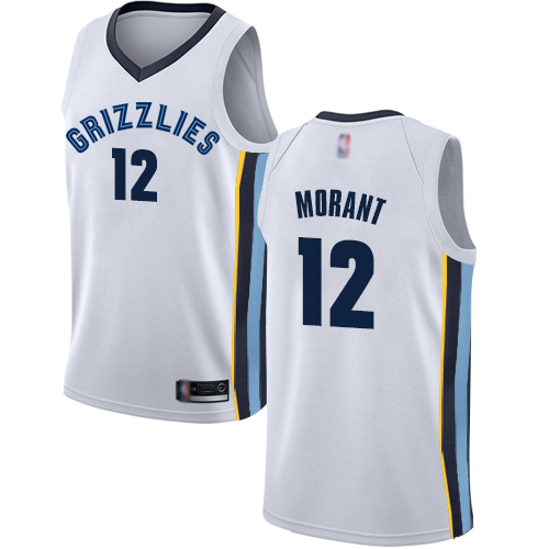 Grizzlies #12 Ja Morant White Basketball Swingman Association Edition Jersey Grizzlies #12 Ja Morant White Basketball Swingman Association Edition Jersey
