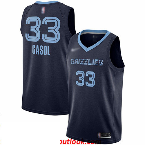 Grizzlies #33 Marc Gasol Navy Blue Basketball Swingman Icon Edition Jersey