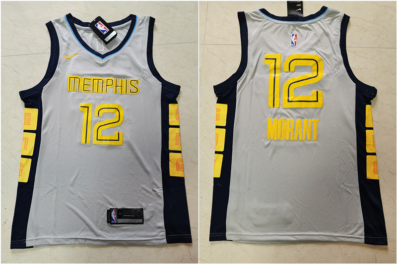 Grizzlies 12 Ja Morant Gray Nike Swingman Jersey Grizzlies 12 Ja Morant Gray Nike Swingman Jersey