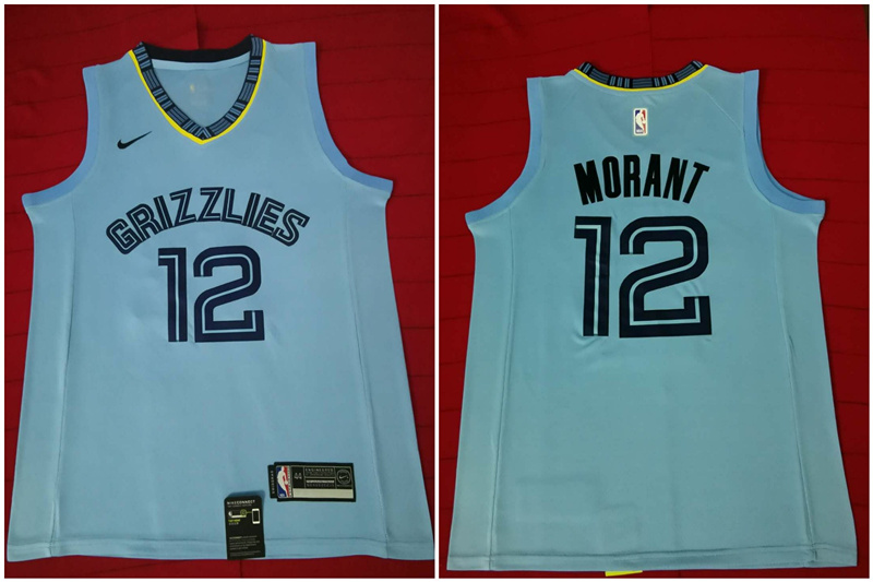 Grizzlies 12 Ja Morant Light Blue Nike Swingman Jersey