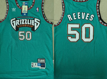Grizzlies 50 Bryant Reeves Teal Hardwood Classics Jersey Grizzlies 50 Bryant Reeves Teal Hardwood Classics Jersey
