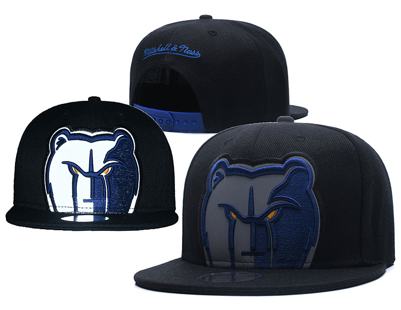 Grizzlies Big Logo Black Reflective Snapback Mitchell & Ness Adjustable Hat GS