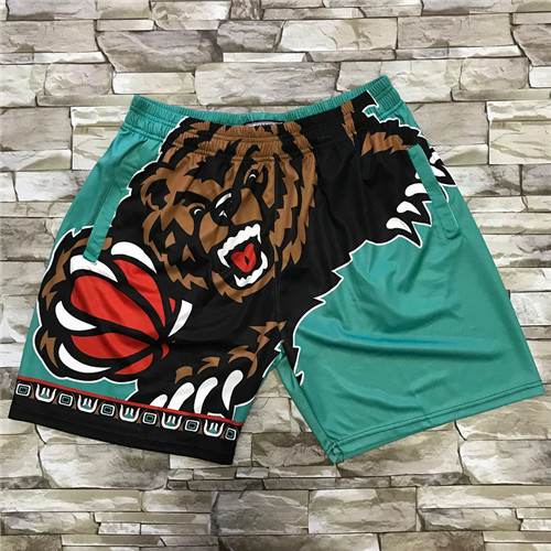 Grizzlies Green Black Big Face With Pocket Swingman Shorts Grizzlies Green Black Big Face With Pocket Swingman Shorts