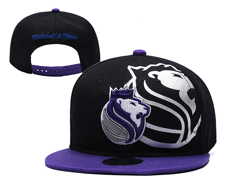 Grizzlies Team Logo Black Purple Mitchell & Ness Adjustable Hat YD