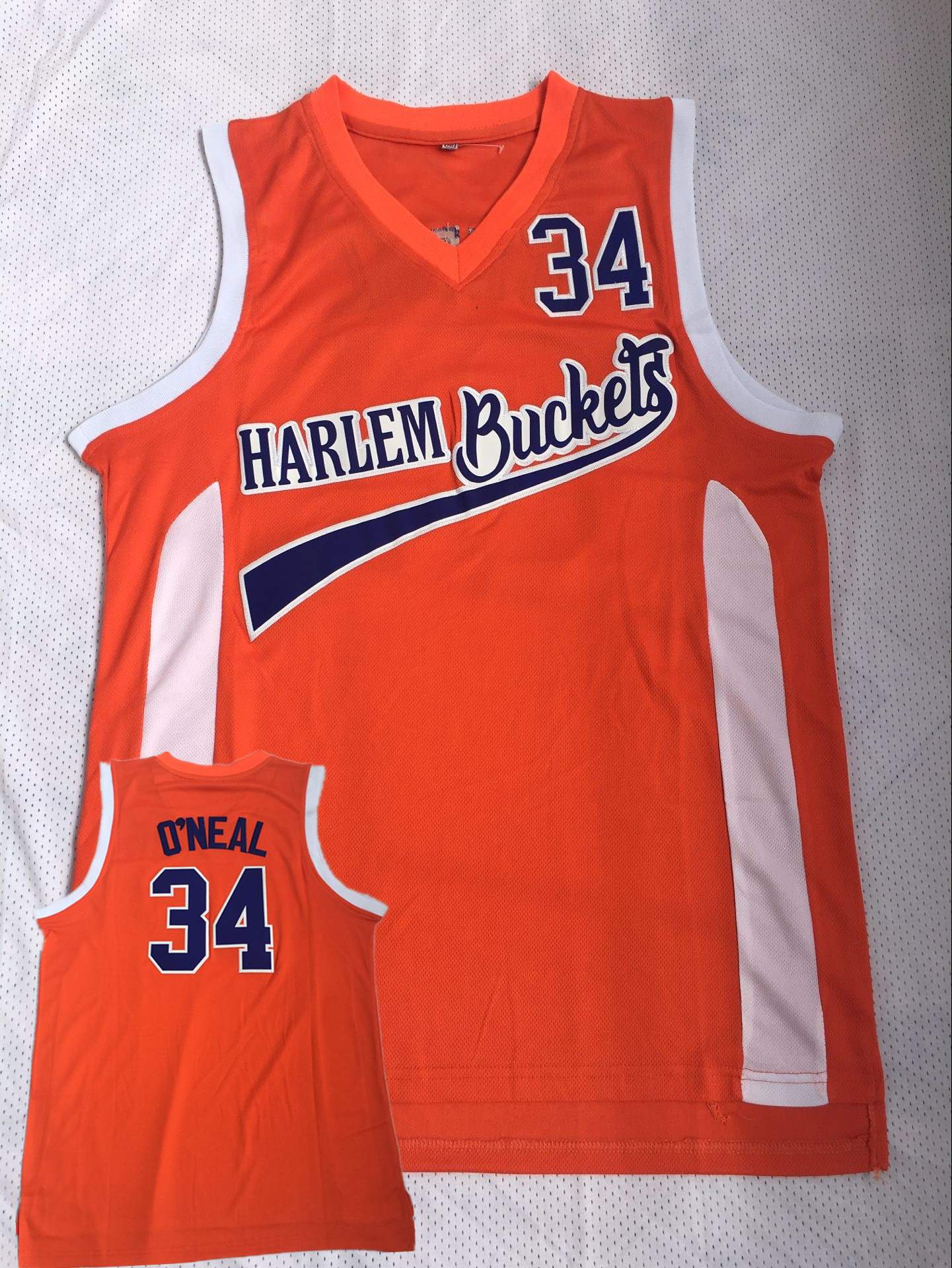 Harlem Buckets 34 O'Neal Orange Uncle Drew Movie Basketball Jersey Harlem Buckets 34 O'Neal Orange Uncle Drew Movie Basketball Jersey