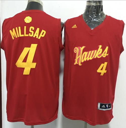 Hawks #4 Paul Millsap Red 2016-2017 Christmas Day Stitched NBA Jersey Hawks #4 Paul Millsap Red 2016-2017 Christmas Day Stitched NBA Jersey