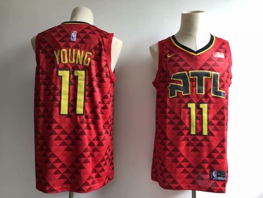 Hawks 11 Trae Young Red Nike Swingman Jersey