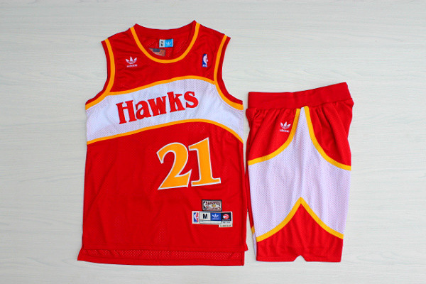 Hawks 21 Dominique Wilkins Red Hardwood Classics Jersey(With Shorts) Hawks 21 Dominique Wilkins Red Hardwood Classics Jersey(With Shorts)